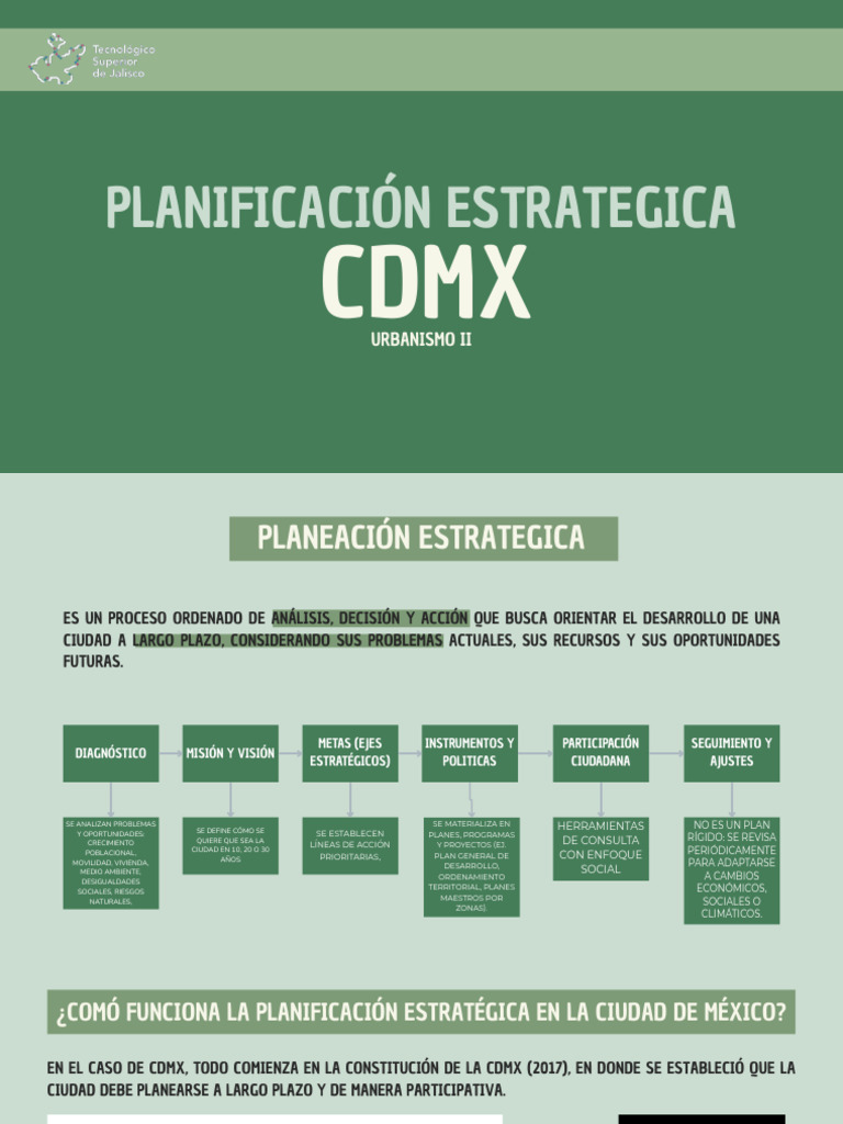 Planificación Estratégica en CDMX: Claves y Proyectos | PDF ...