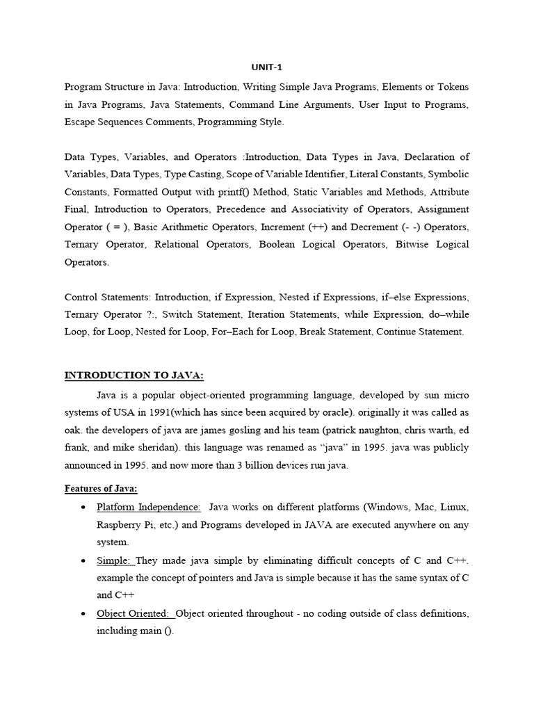 Java 2 marks questions | PDF | Data Type | Parameter (Computer Programming)