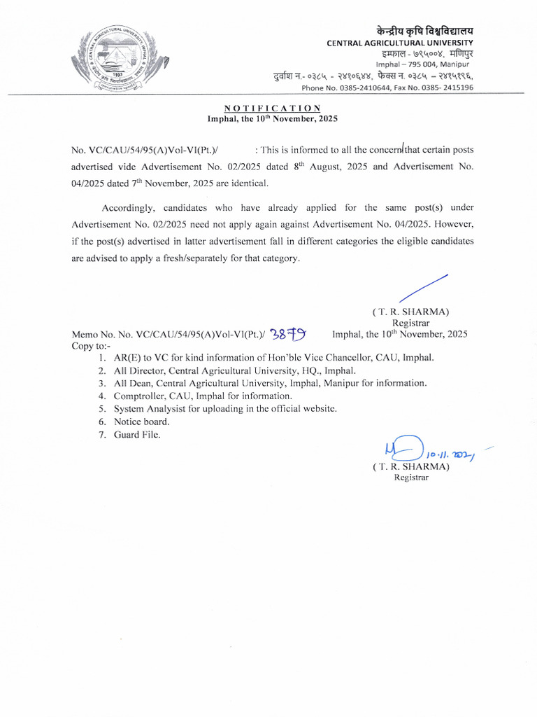 Notification 0001 | PDF