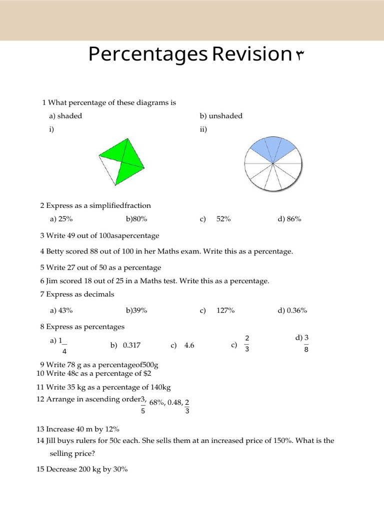 Percentages 3 | PDF