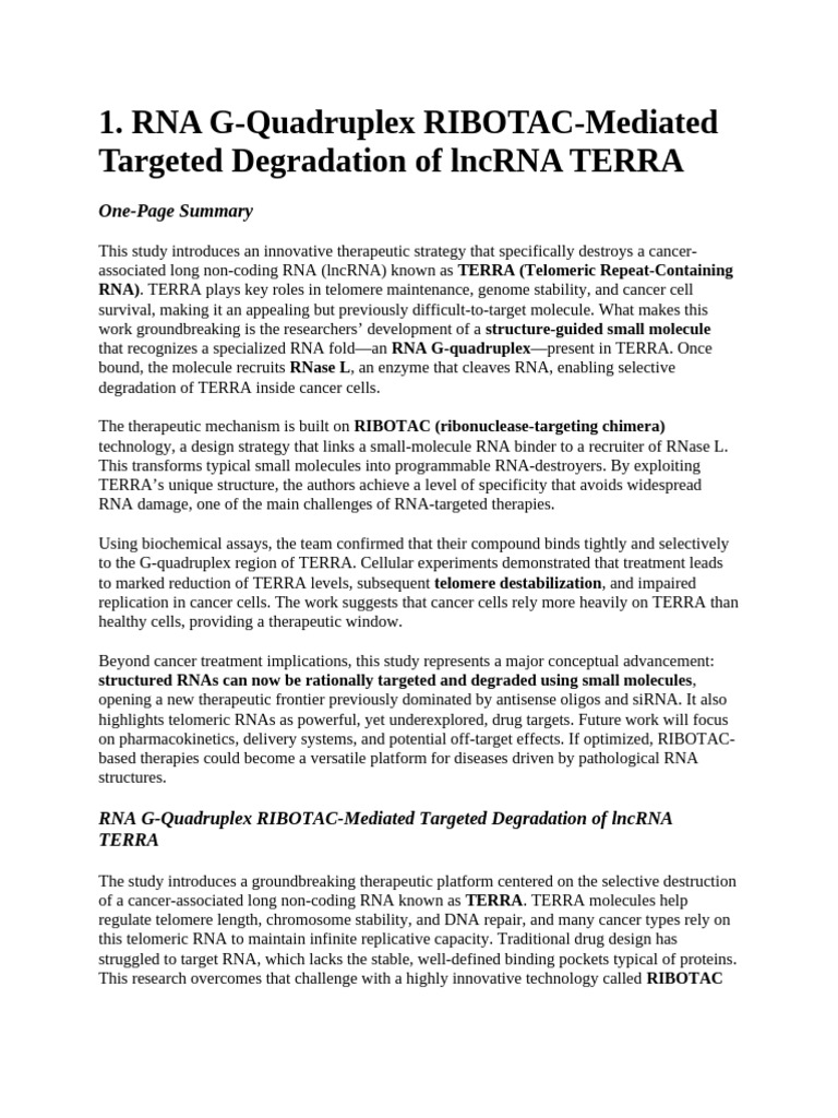 RNA | PDF | Rna | Telomere