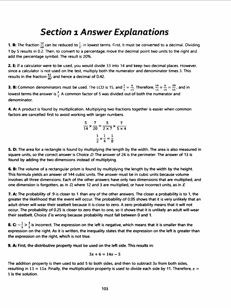 SSAT-ATP-UPP01 S1 Math ANSWERS | PDF | Multiplication | Numbers