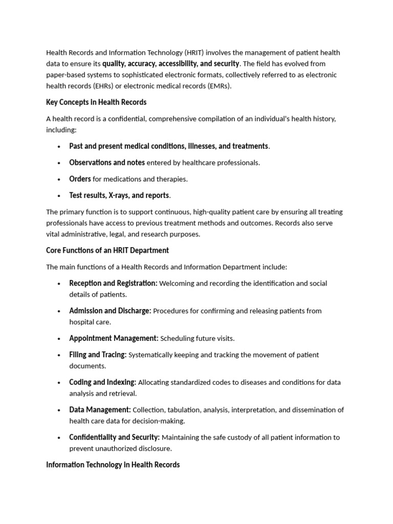 Managing Health Records with IT Solutions | PDF | Electronic Health ...