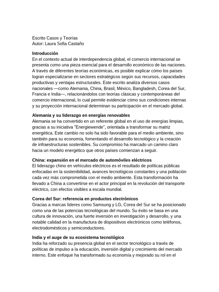 Teorías del Comercio Internacional y Casos | PDF | El comercio ...