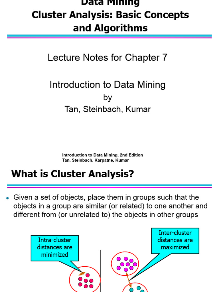 Chap7 Basic Cluster Analysis.pptx | PDF | Cluster Analysis | Data Mining
