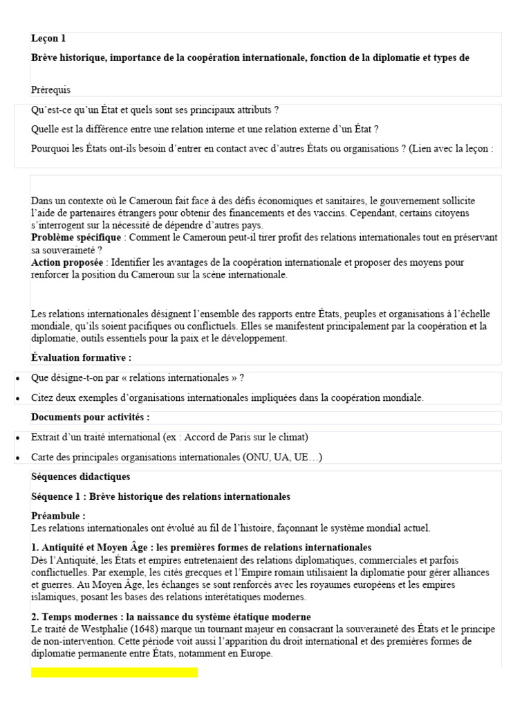 Relations internationales et coopération globale | PDF | Nations unies ...
