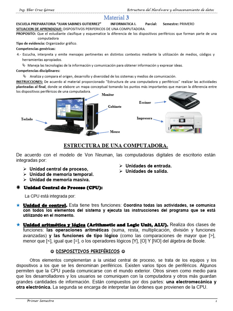 Dispositivos Periféricos en Computadoras | PDF | Hardware de la ...