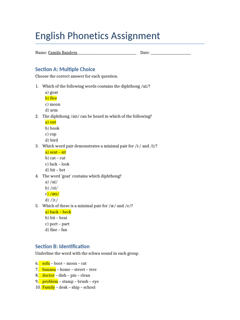 English Phonetics Assignment Guide | PDF | Phonology | Phonetics