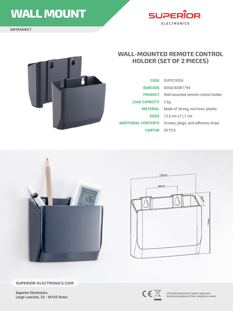 024 Wall Mounted Remote Control Holder en | PDF