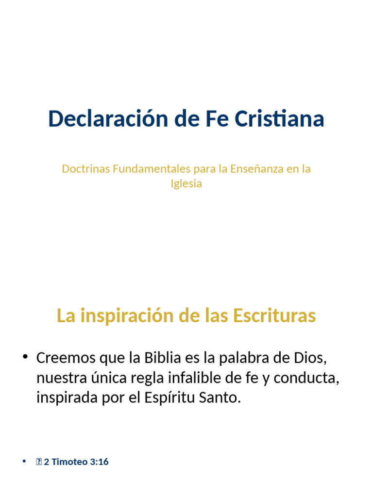 Doctrinas Fundamentales de la Fe Cristiana | PDF | Cristo (título ...
