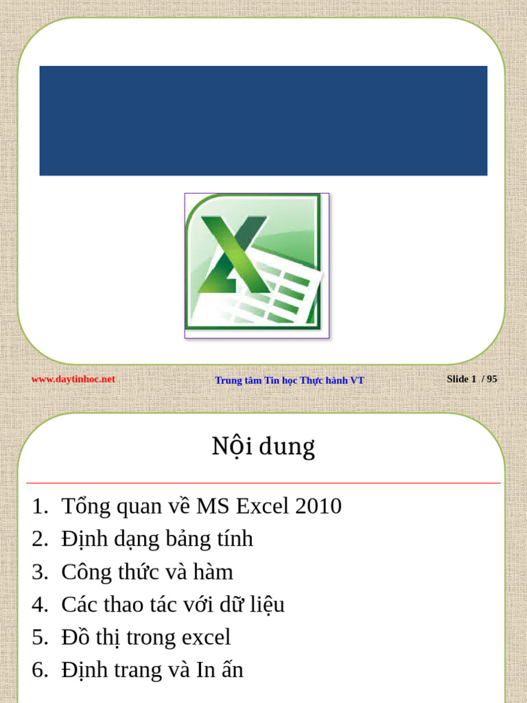Bai Giang Excel 2010 Trung Tam Tin Hoc Excel 1cfee (3) | PDF
