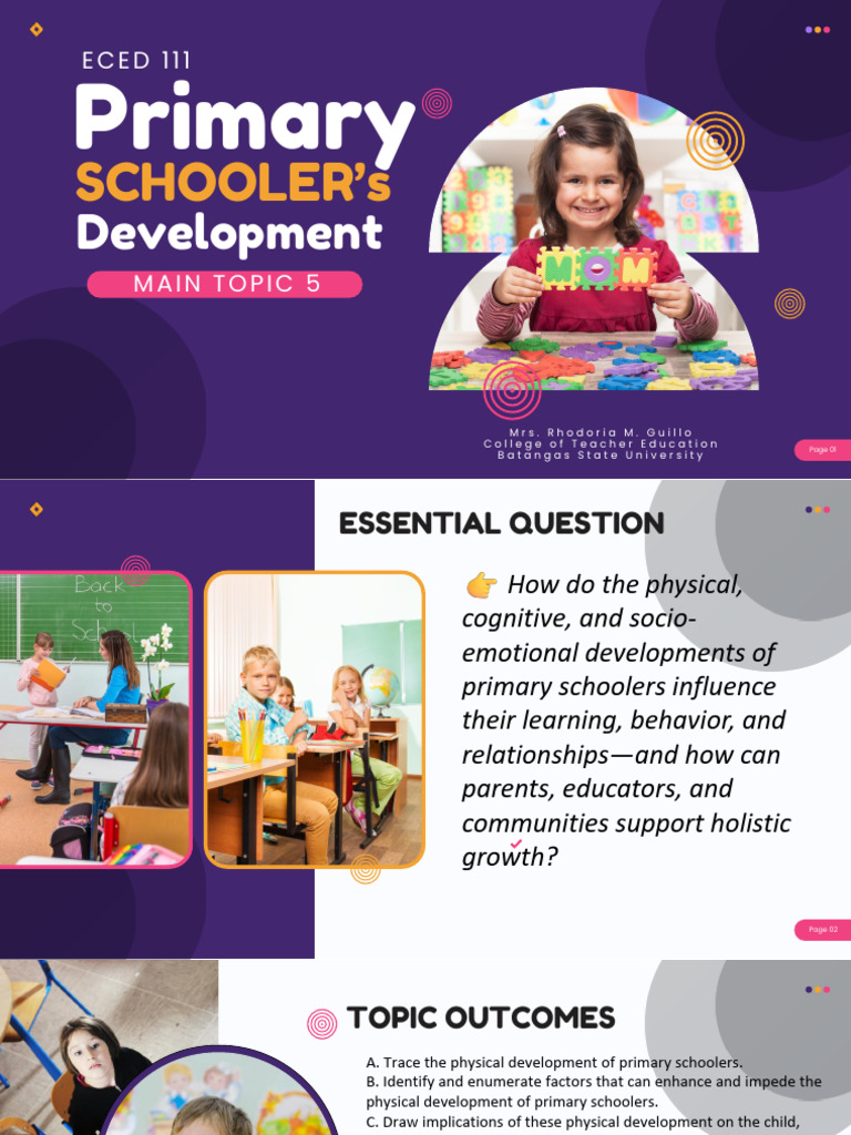 ECEd 111 Main Topic 4 Primary Schoolers Development | PDF | Cognitive ...