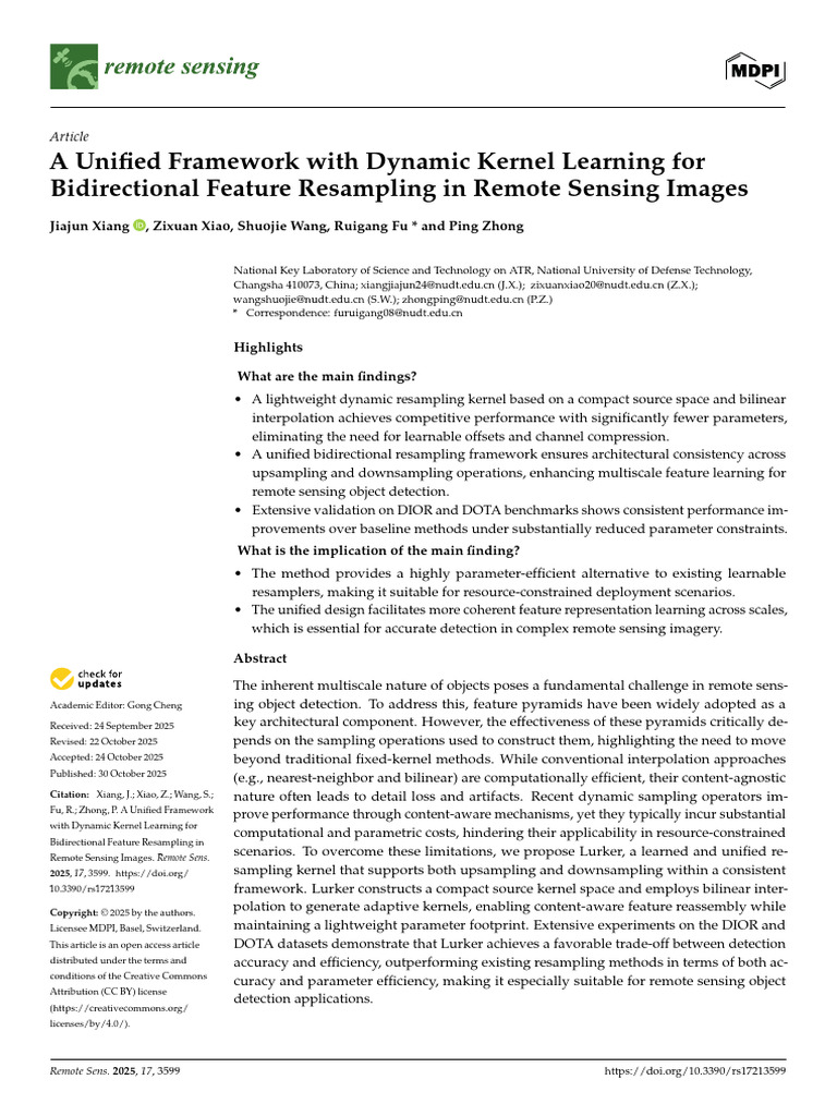 Remotesensing 17 03599 v2 | PDF | Remote Sensing | Convolution