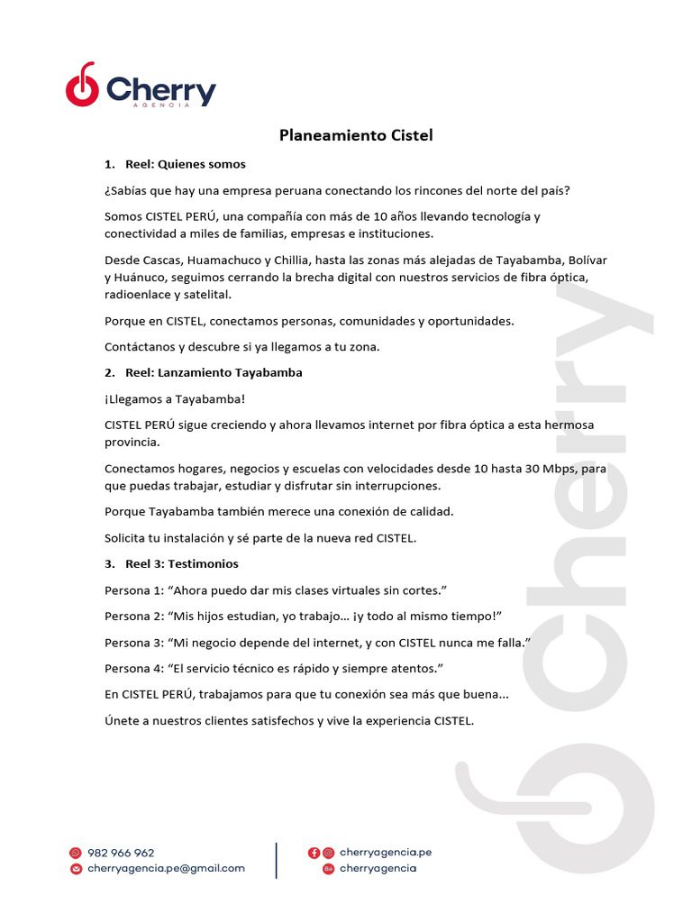 Planeamiento Cistel | PDF