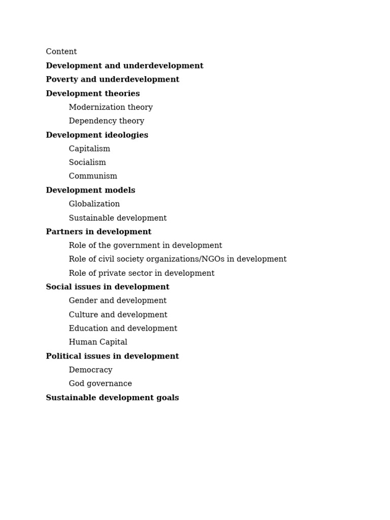 Understanding Development and Underdevelopment | PDF | Non Governmental ...