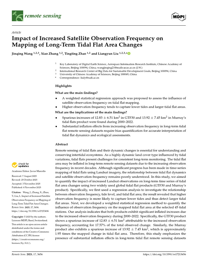 Remotesensing 17 03656 v2 | PDF | Linear Regression | Regression Analysis