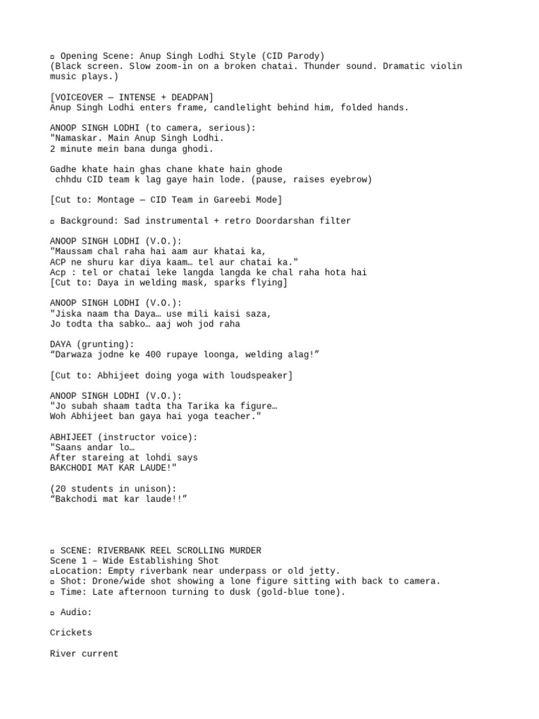 ? Opening Scene Anup Singh Lodhi S | PDF