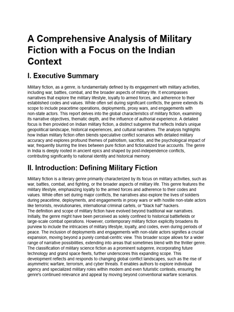 Indian Military Fiction Analysis | PDF | Narrative | Genre
