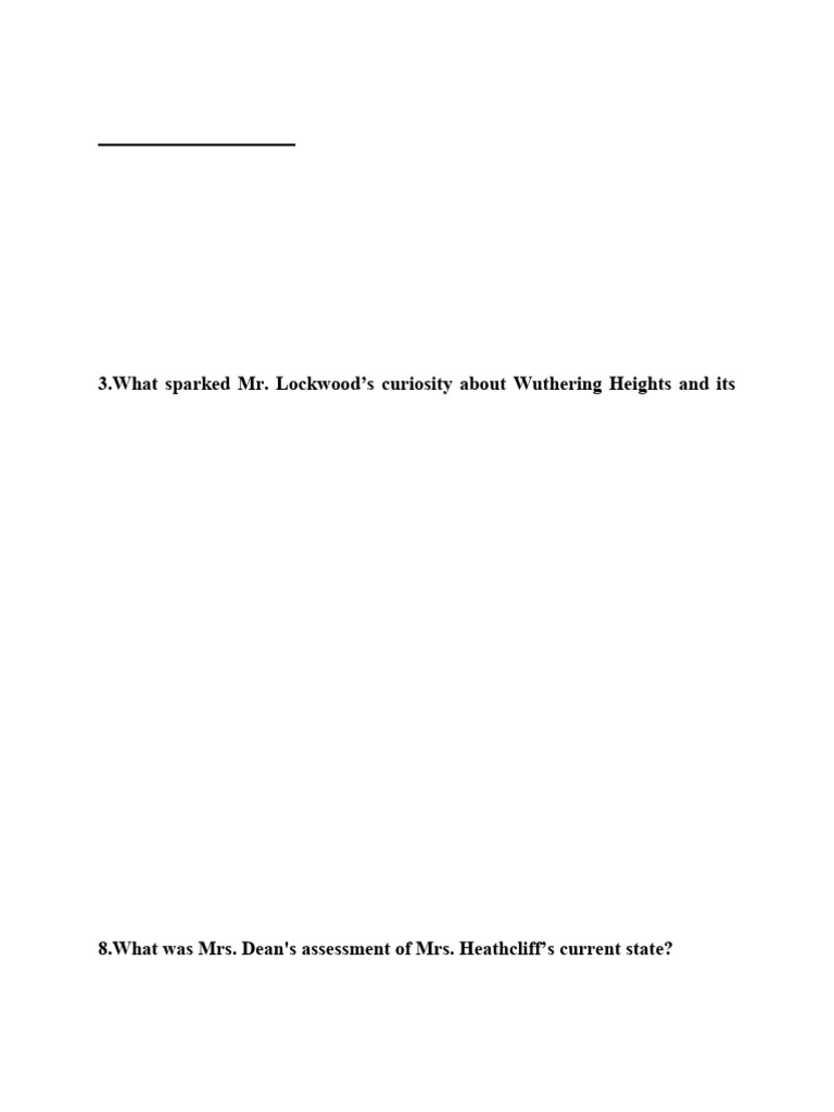 Wuthering Heights Part | PDF | Wuthering Heights | Heathcliff ...