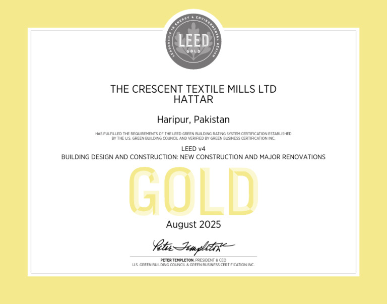 LEED Certification for Crescent Textile Mills | PDF