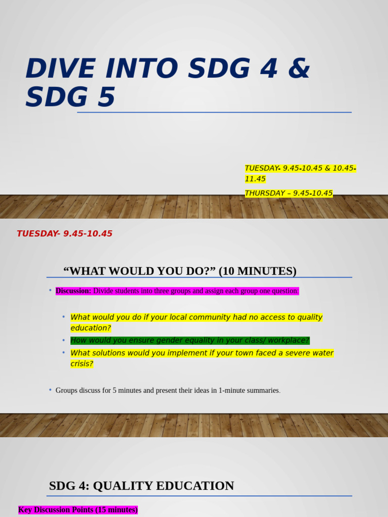 Dive Into SDG 4 & 5 | PDF | Gender Equality | Gender Studies
