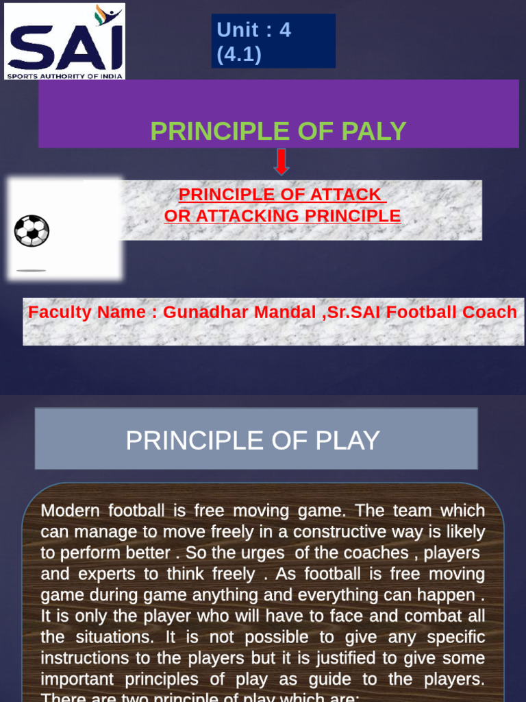 Principles of Attack in Football | PDF | Forward (Association Football ...