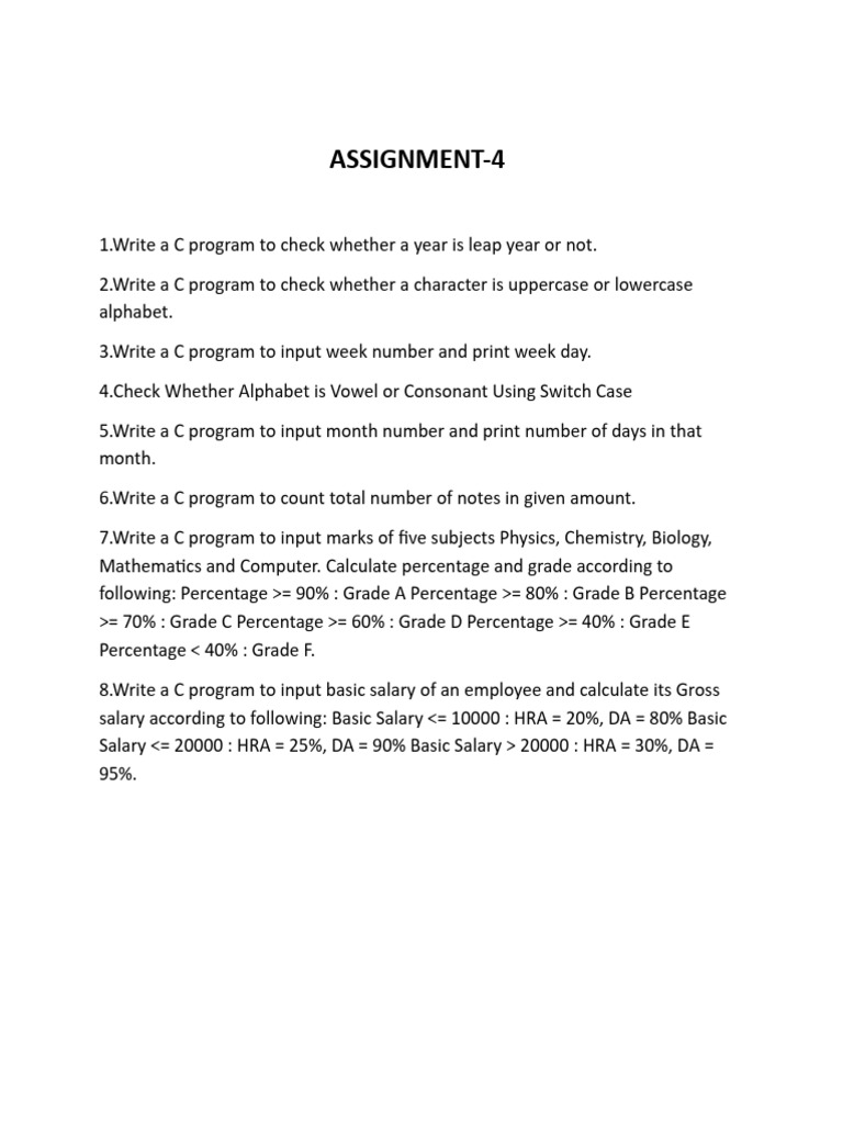 Assignment 4+ques | PDF