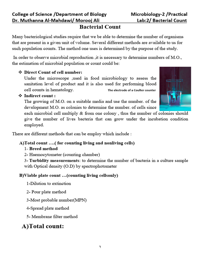Lab 1 | PDF | Bacteria | Biology
