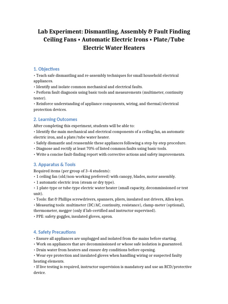 Dismantling & Fault Finding in Appliances | PDF | Thermostat | Vacuum Tube