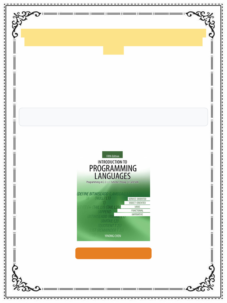 Introduction to Programming Languages Programming in C C Scheme Prolog ...