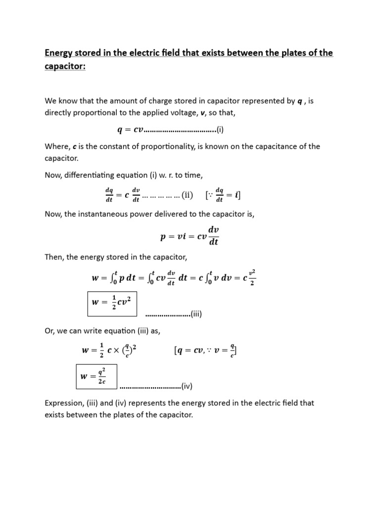Energy Storage in Capacitors and Inductors | PDF | Capacitor | Inductor