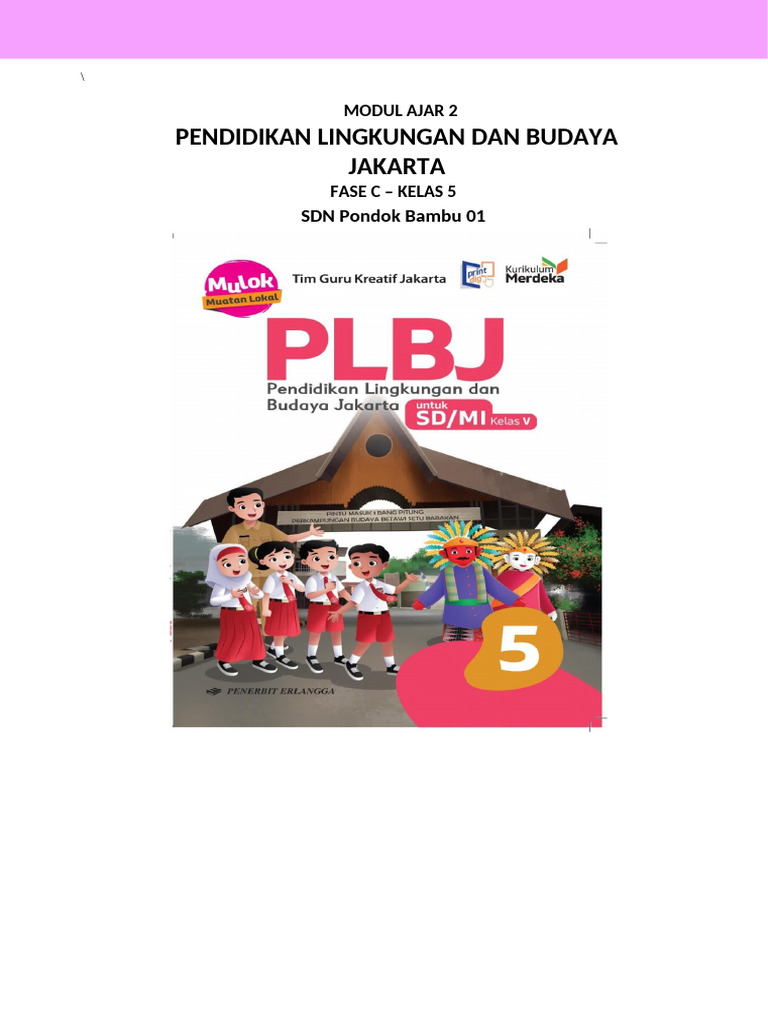 Modul Ajar PLBJ Kelas 5 Fase C Kurikulum Merdeka (Modulguruku - Com) | PDF