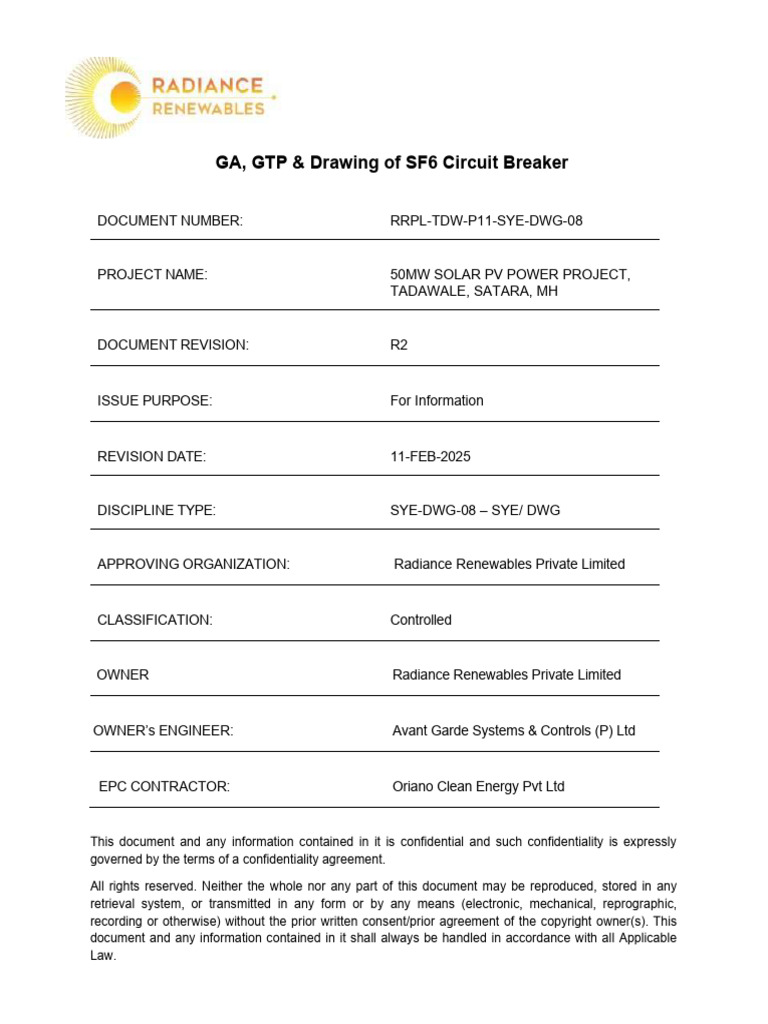 RRPL-TDW-P11-SYE-DWG-08 CB SF6 | PDF | Voltage | Insulator (Electricity)