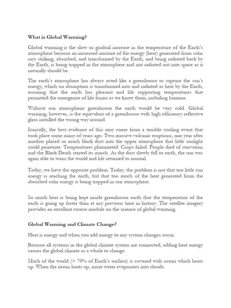 Understanding Global Warming Causes | PDF | Climate Change | Greenhouse ...