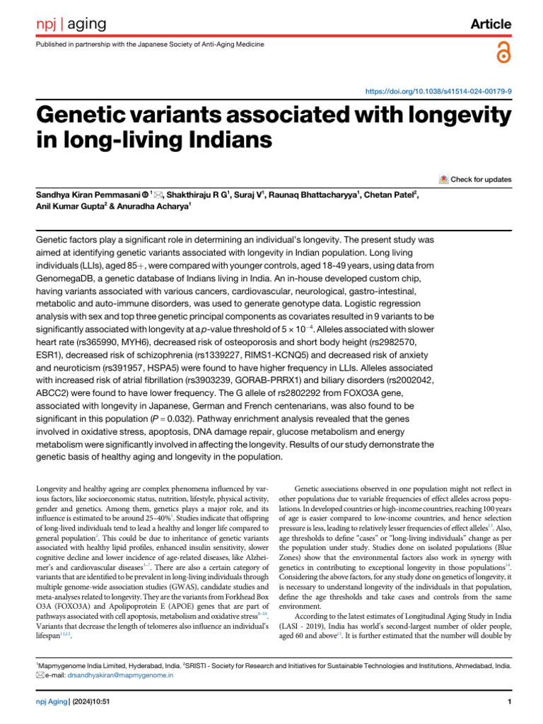 s41514-024-00179-9 (1) | PDF | Single Nucleotide Polymorphism | Genotype