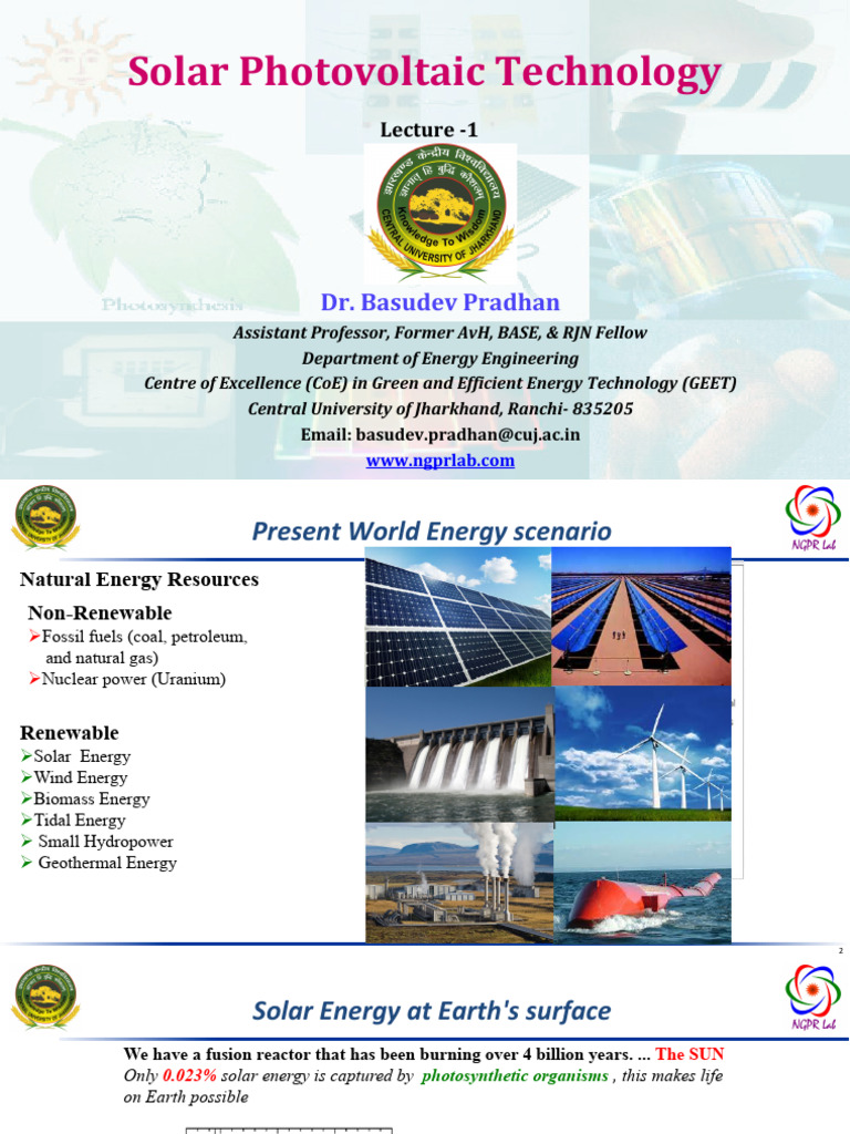 Solar Photovoltaic Technology Overview | PDF | Photovoltaics | Solar Cell