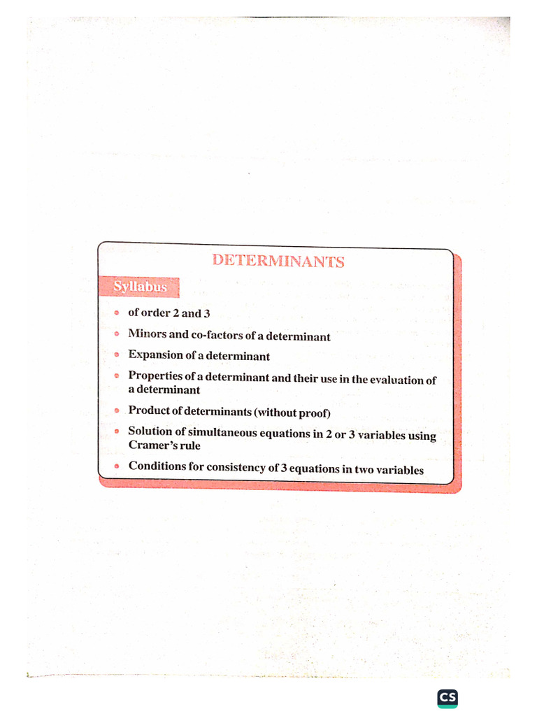 CH 2 Determinants | PDF