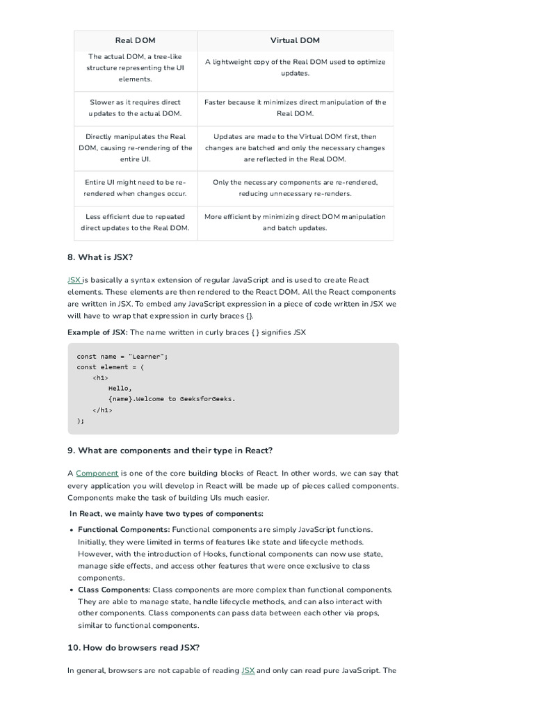 Understanding React: JSX and Components | PDF | Computer Science ...