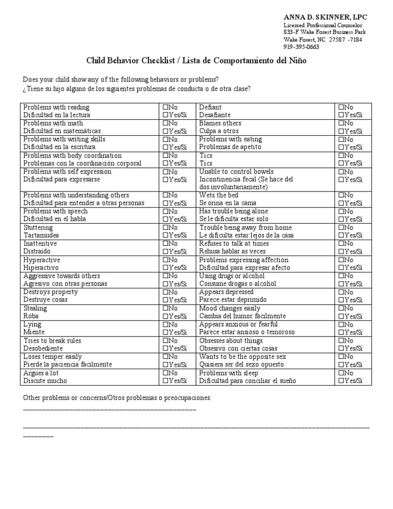 Child Behavior Checklist