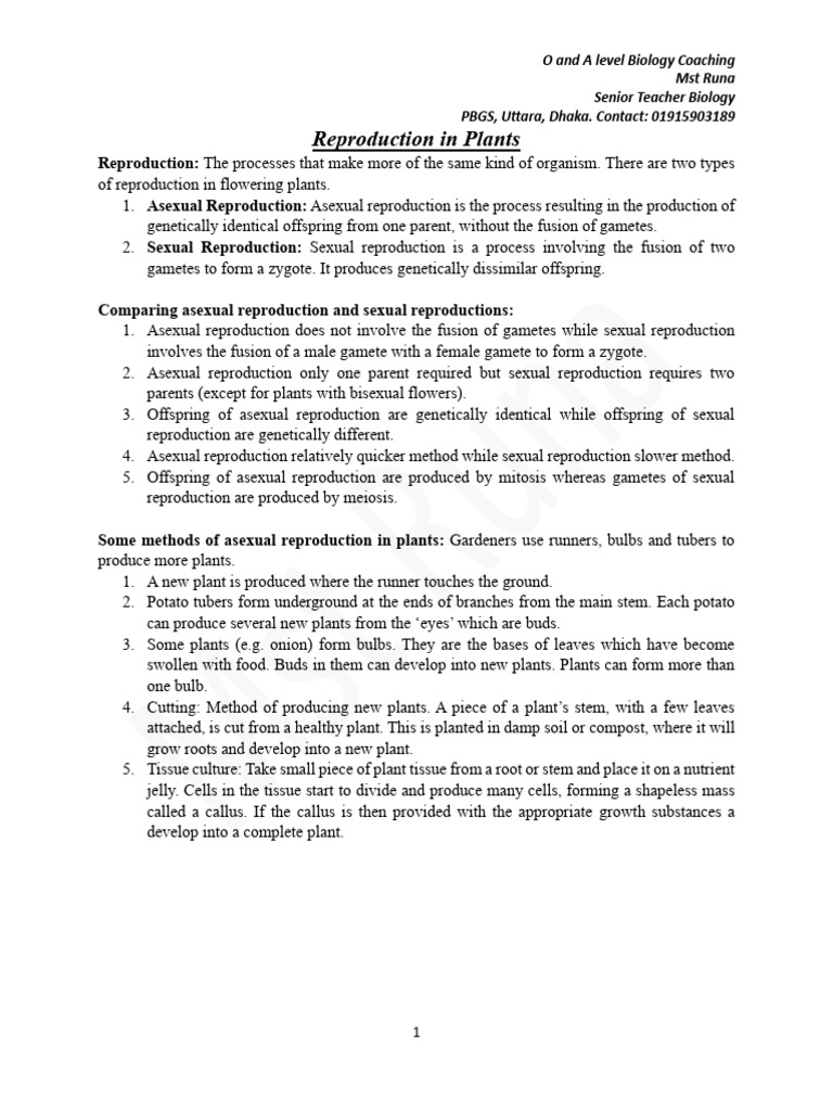 Reproduction in Plants | PDF | Seed | Fertilisation