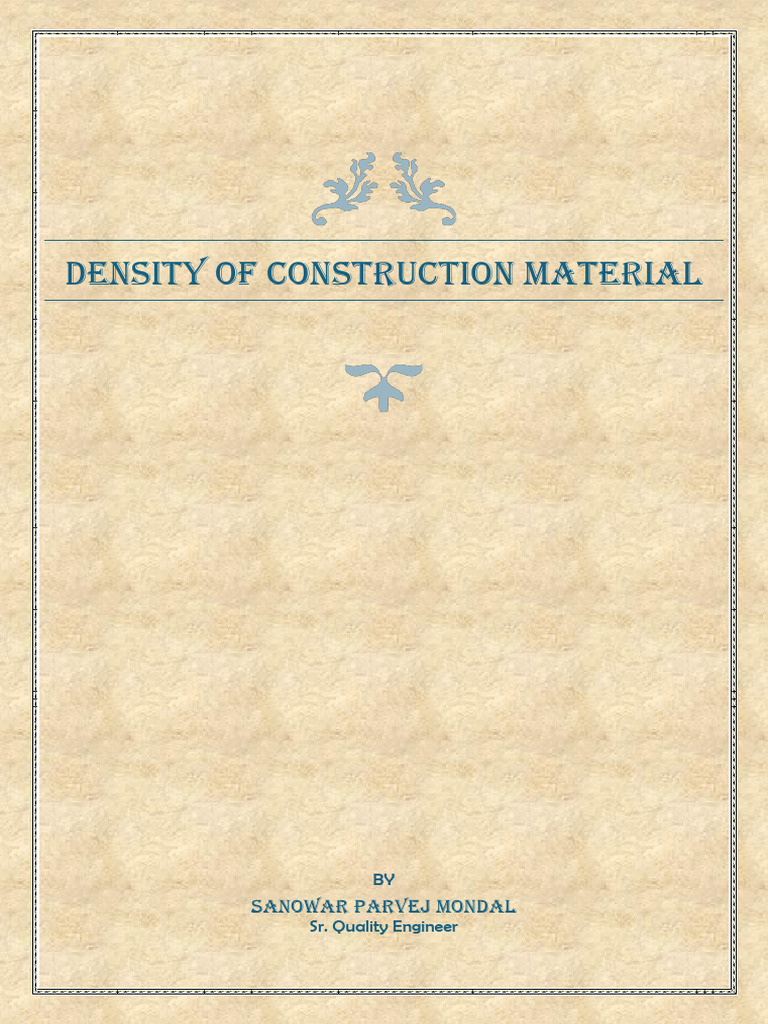 Density of Construction Material | PDF | Concrete | Lime (Material)