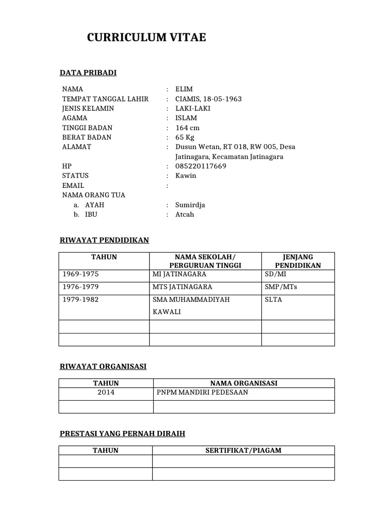 Contoh Format CV | PDF