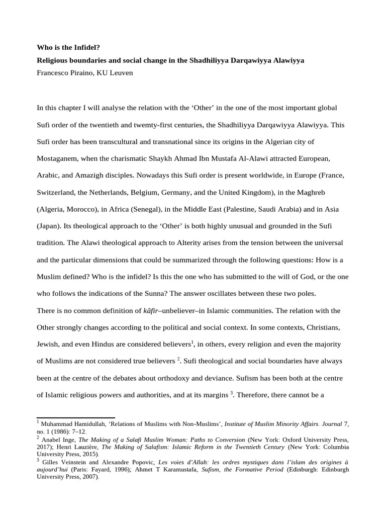Understanding Infidels in Sufi Thought | PDF | Sufism | Salafi Movement