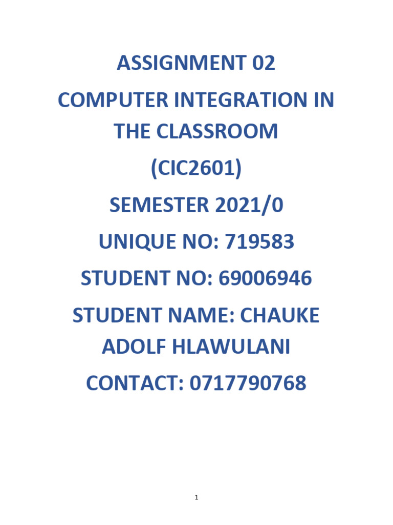 Integrating Technology in Classrooms | PDF | Educational Technology ...