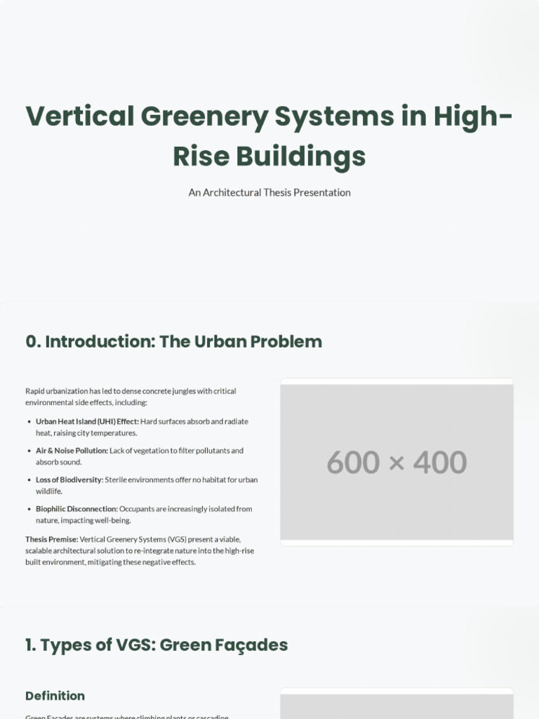 Architectural Thesis - Vertical Greenery Systems | PDF