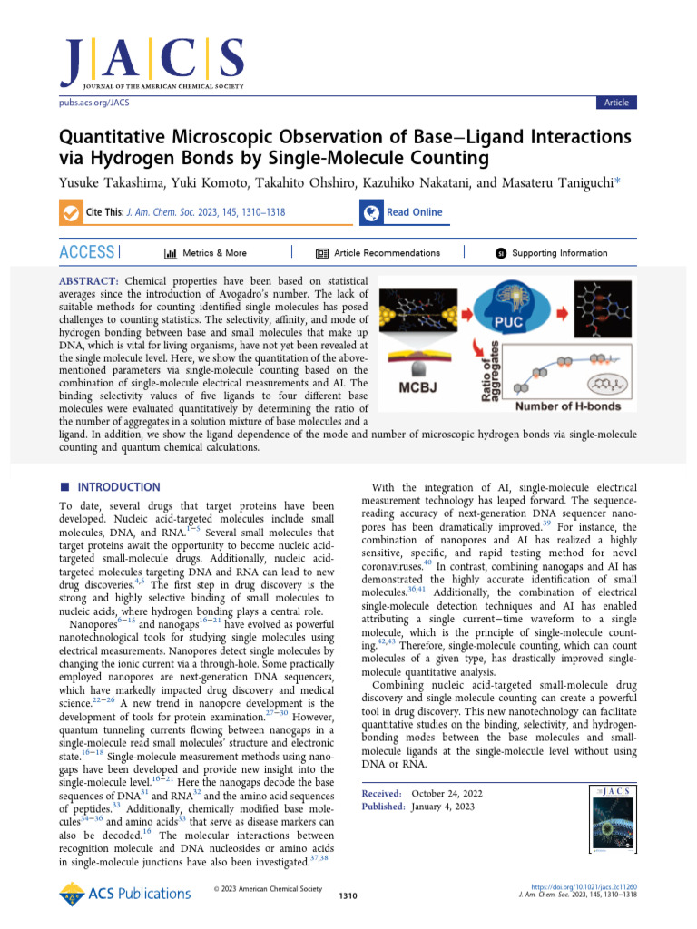 Quantitative Microscopic Observation of Base Ligand Interactions Via ...