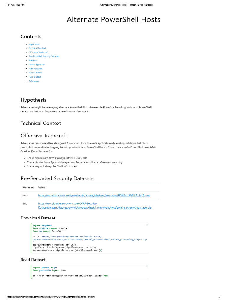 Detecting Alternate PowerShell Hosts | PDF | Data | Software Engineering