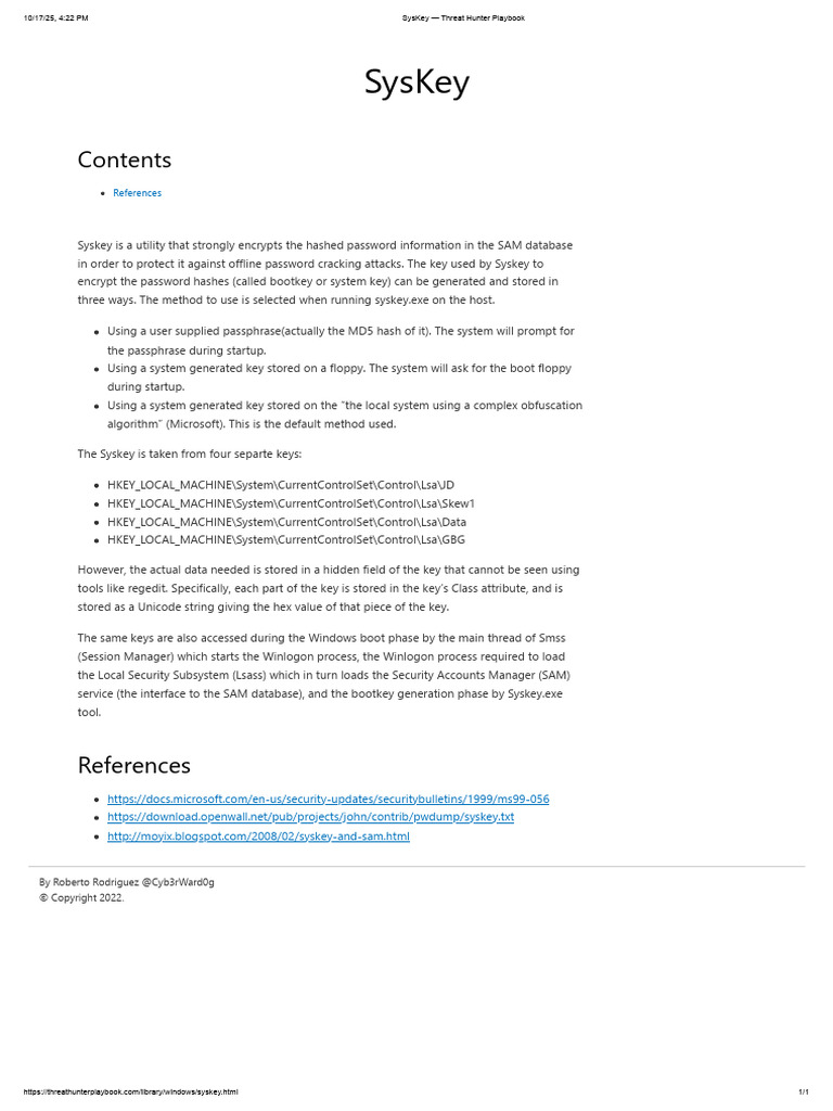 SysKey: SAM Database Encryption Tool | PDF | Windows Registry | Password
