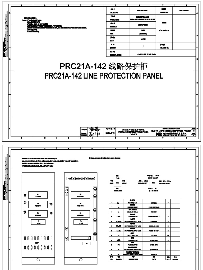 PG008 PRC21A-142 Line Protection Panel | PDF