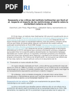 Respuesta a las críticas del Instituto Guttmacher por Koch et al. respecto al impacto de las restricciones al aborto sobre la mortalidad materna en Chile
